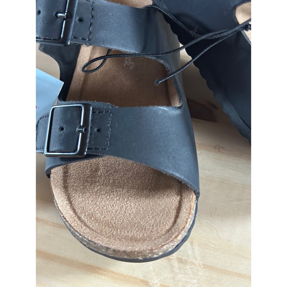 Cat & Jack Toddler Boys Black Parker Double Strap Slide Sandals Size 9 NEW